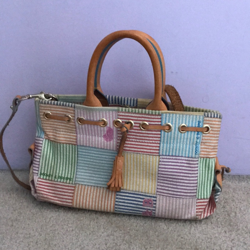 Dooney & Bourke Striped Color Tassel Tote